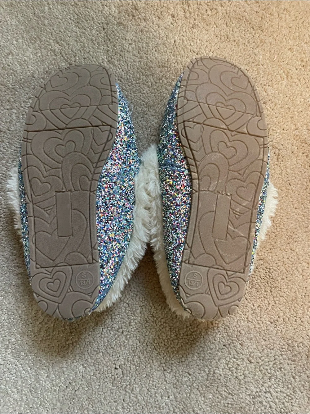 Kids Sparkle Faux-Fur Lined Slippers - Multicolor